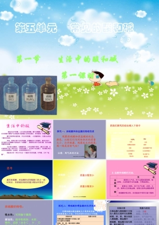 九年级化学 第五章第一节 生活中的酸和碱课件鲁教版 课件