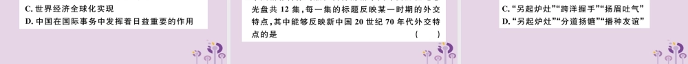 (江西专版)八年级历史下册 第五单元 国防建设与外交成就 第17课 外交事业的发展习题课件 新人教版 课件