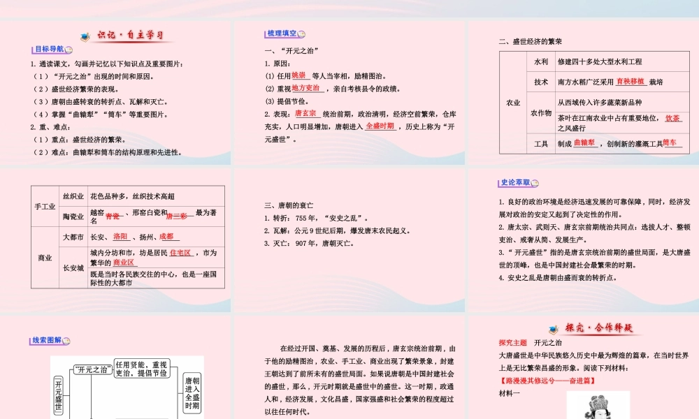 七年级历史下册 第一单元 繁荣与开放的社会 第3课 开元盛世课件 新人教版 课件