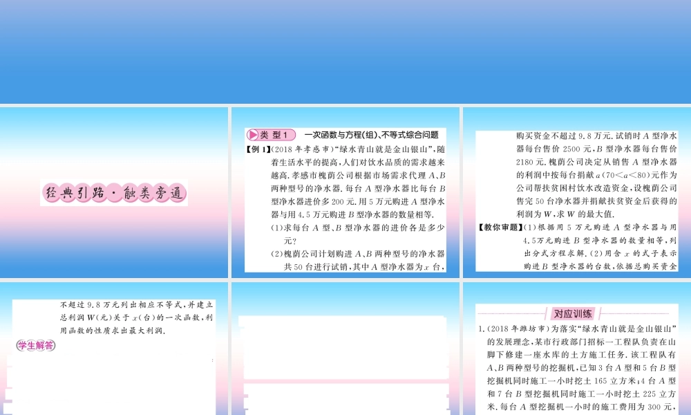 (课标版通用)中考数学总复习 第二轮 小专题集训 题型专攻 小专题(五)习题课件