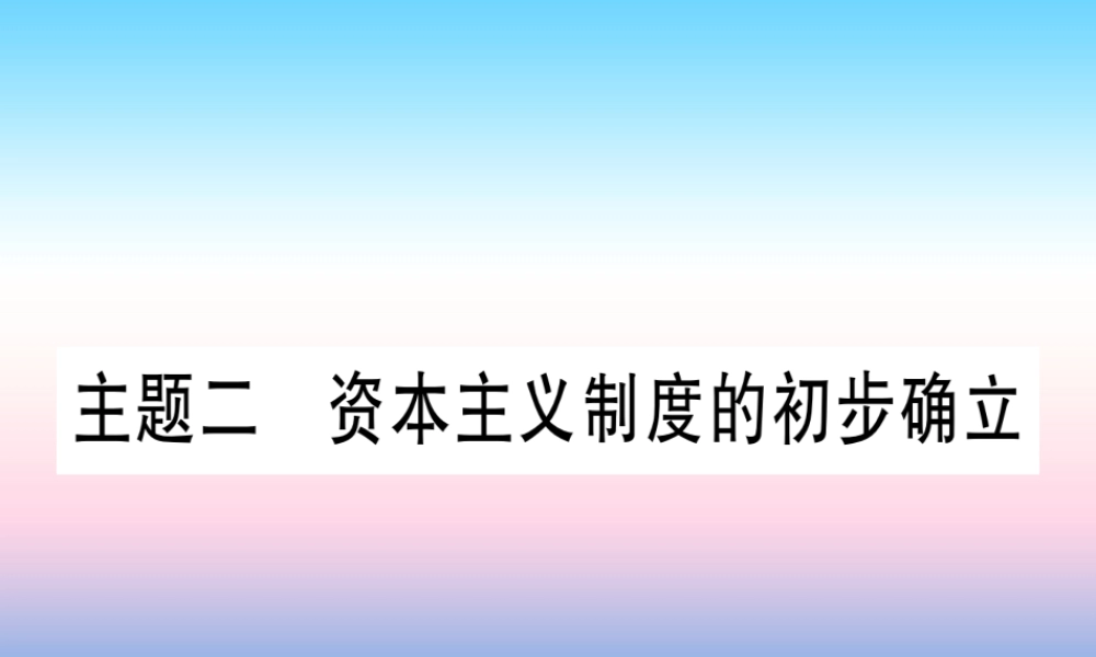 (甘肃专用)中考历史总复习 第一篇 考点系统复习 板块五 世界近代史 主题二 资本主义制度的初步确立(精讲)课件