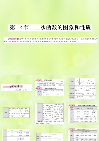 (贵州专版)中考数学总复习 第1轮 教材知识梳理 第3章 函数及其图像 第12节课件