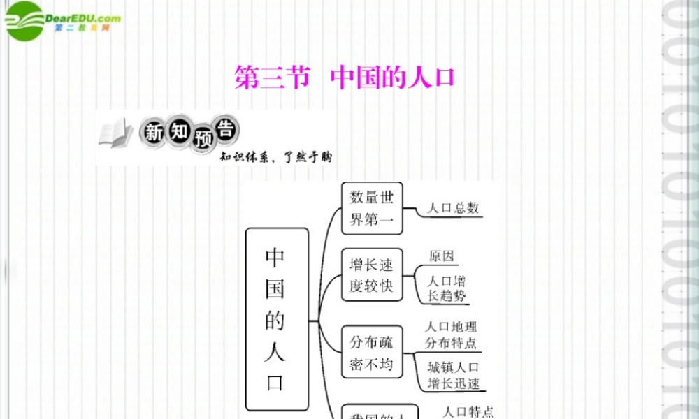 (随堂优化训练)八年级地理上册 第一章 第三节 中国的人口课件 湘教版 课件