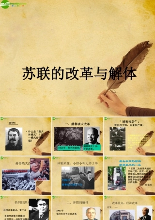 九年级历史下册 第10课苏联的改革与解体课件 人教新课标版 课件