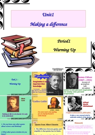 Unit1 Making a difference period一 人教版 课件
