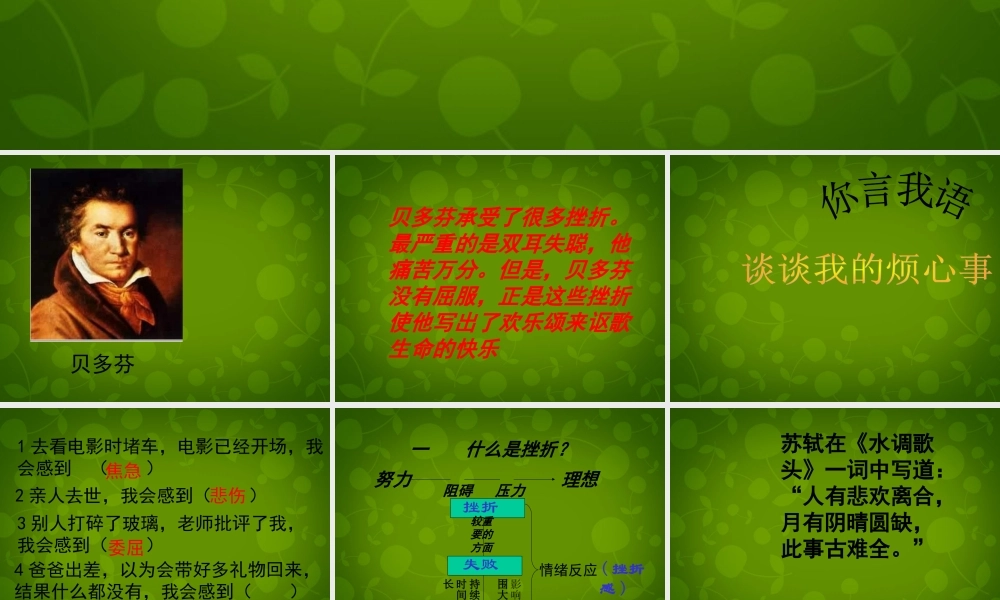 七年级政治上册 第四单元 第九课 第一框 生活中的风风雨雨课件 鲁教版 课件