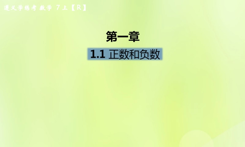 (遵义专版)七年级数学上册 第一章 有理数 1.1 正数和负数课后作业课件 (新版)新人教版 课件