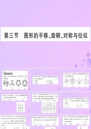 (云南专用)中考数学 第一轮 考点系统复习 第7章 图形与变换 第3节 图形的平移、旋转、对称与位似作业课件