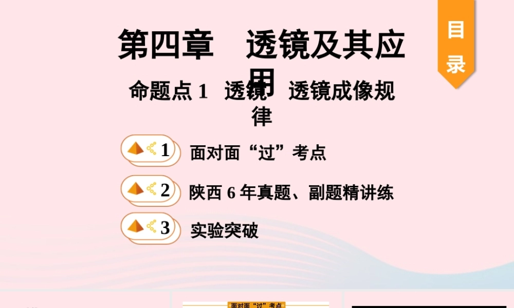 中考物理一轮复习 基础考点一遍过 第四章 光的折射 透镜 命题点1 透镜 透镜成像规律课件