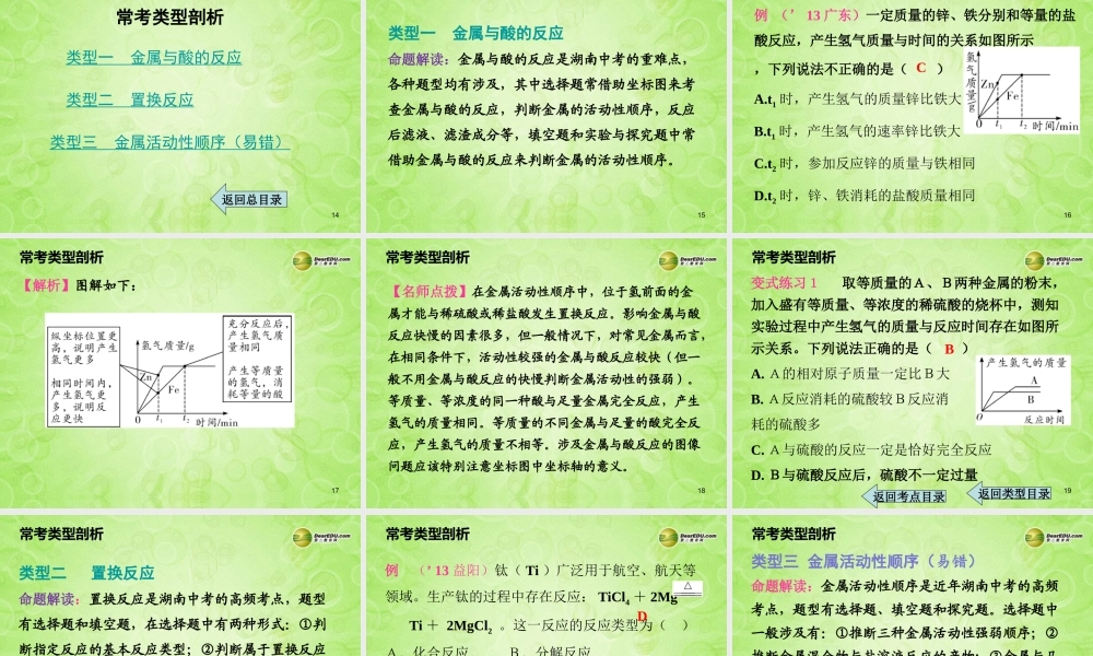 (湖南专用)中考化学总复习 第一部分 第八单元 金属和金属材料课时2课件(考点清单+13年中考试题) 课件-2