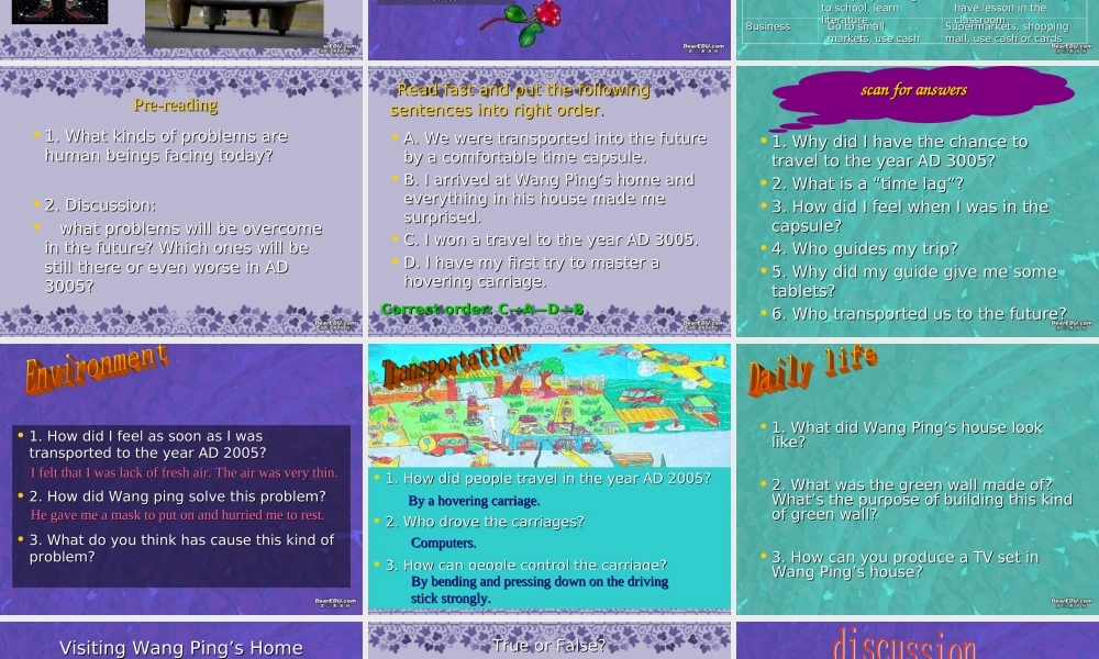 life in the future1 高二英语life in the future课件[整理五课时]人教版 高二英语life in the future课件[整理五课时]人教版