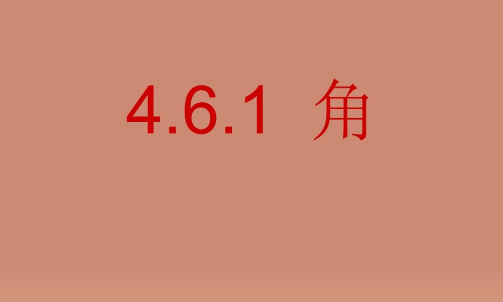 七年级数学上册 4.6.1 角(第1课时)课件 (新版)华东师大版 课件