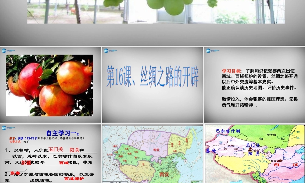 七年级历史上册 第16课 丝绸之路的开辟课件2 岳麓版 课件