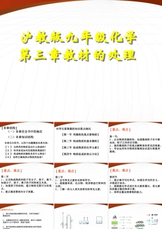 九年级化学 第三章教材的处理课件 沪教版 课件