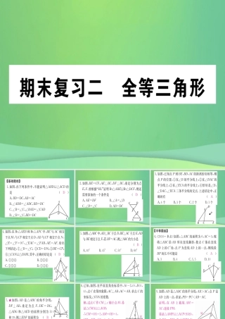 (江西专用)八年级数学上册 期末复习二 全等三角形作业课件 (新版)新人教版 课件