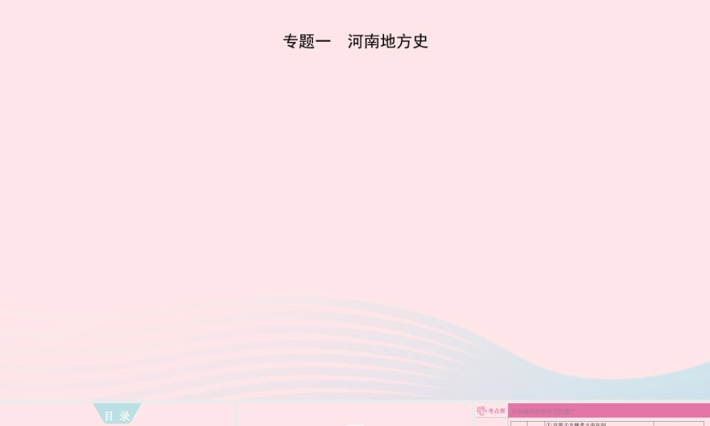 (河南专用)版中考历史 专题过关一 地方史课件