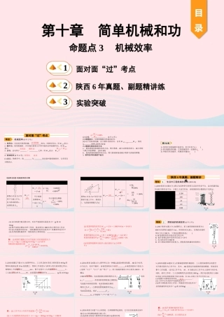 中考物理一轮复习 基础考点一遍过 第十一章 简单机械和功 命题点3 机械效率课件
