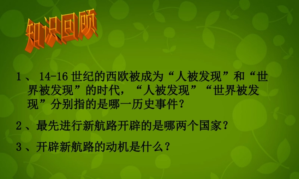 九年级历史上册 第16课(殖民扩张与殖民地人民的抗争)课件 新人教版 课件