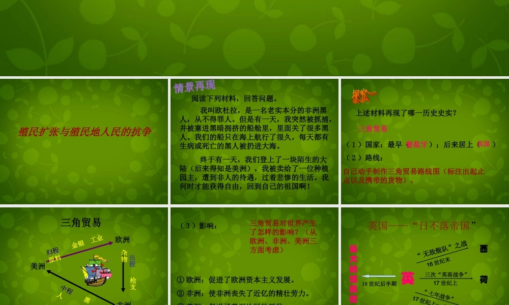 九年级历史上册 第16课(殖民扩张与殖民地人民的抗争)课件 新人教版 课件