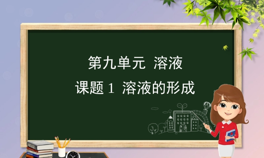 九年级化学 重点题目精讲 第九单元 溶液课件 (新版)新人教版 课件