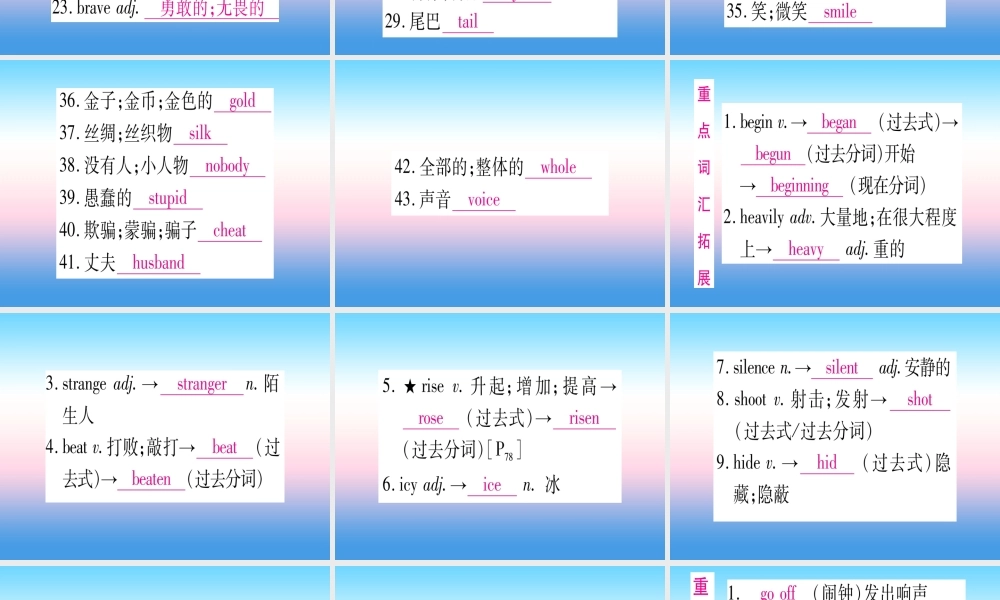 (湖北专用版)版中考英语复习 第一篇 教材系统复习 考点精讲十三 八下 Units 5 6实用课件