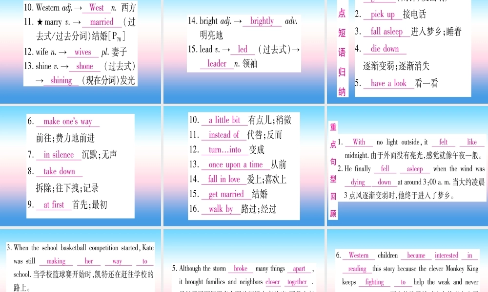 (湖北专用版)版中考英语复习 第一篇 教材系统复习 考点精讲十三 八下 Units 5 6实用课件