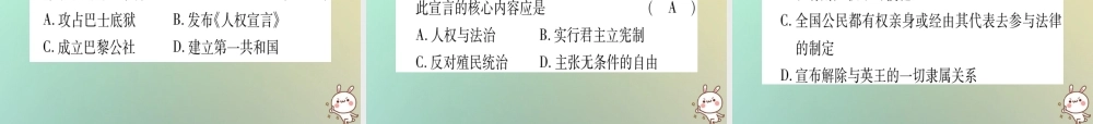 九年级历史上册 第4单元 欧美主要国家的资产阶级革命 第17课 法国大革命课件 中华书局版 课件