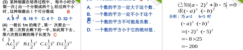七年级数学上册 -2.11 有理数的乘方课件 华东师大版 课件