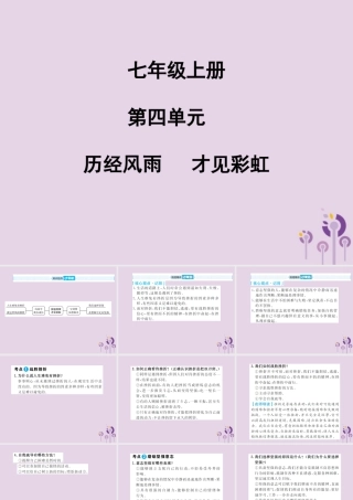 中考道德与法治总复习 七上 第四单元 历经风雨 才见彩虹课件