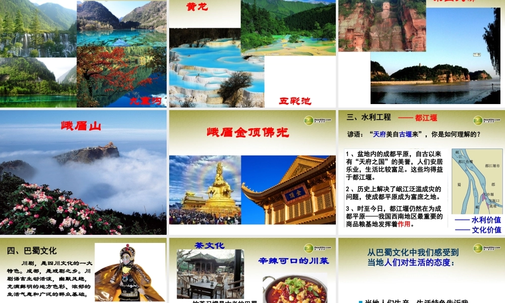 七年级历史与社会上册 第二单元第二课第三框富庶的四川盆地课件 人教版 课件