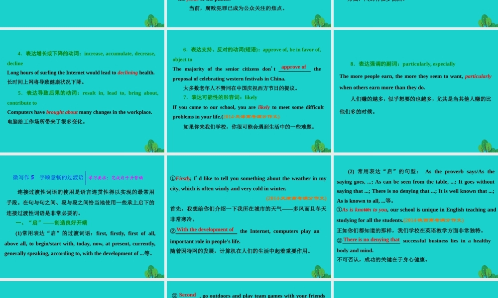 (江苏专用)高考英语一轮复习 第四部分 写作提能  第二步 让亮点词汇添彩课件