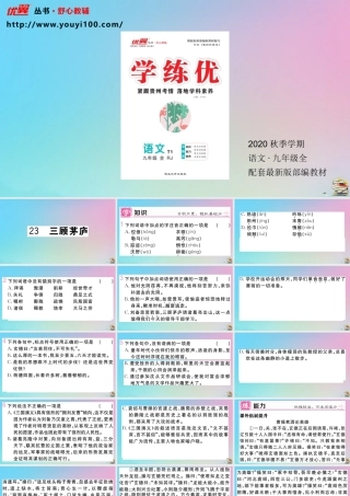(贵州专版)九年级语文上册 第六单元 23 三顾茅庐作业课件 新人教版 课件