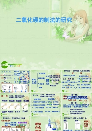 九年级化学上册 CO2的制取巩秋莲课件 人教新课标版 课件