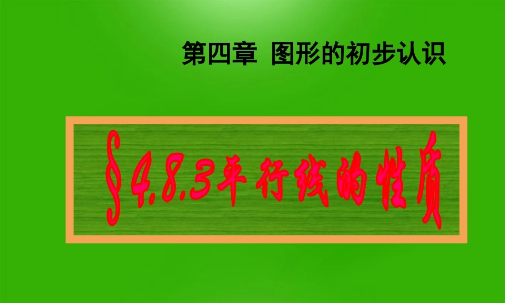 七年级数学上册 4.8.3 平行线的特征课件 华东师大版 课件
