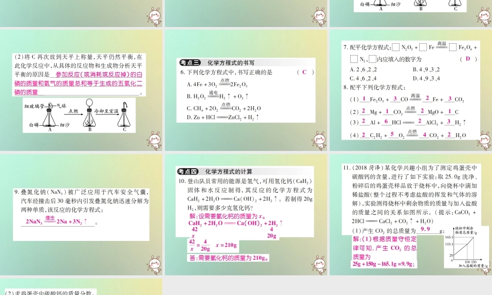 九年级化学上册 第五单元(化学方程式)单元小结与复习课件 (新版)新人教版 课件