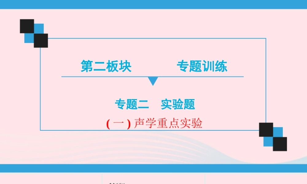 中考物理二轮复习 第2板块 专题训练 专题2 重点实验 一 声学重点实验课件