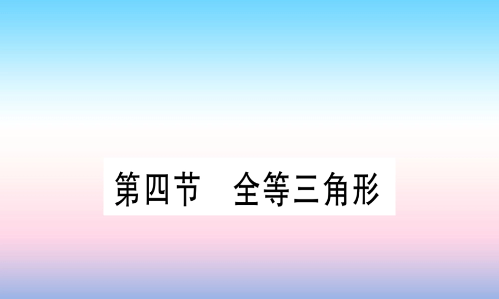 (湖北专版)中考数学总复习 第1轮 考点系统复习 第4章 三角形 第4节 全等三角形习题课件
