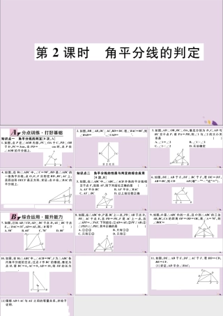 (河北专版)八年级数学上册 12.3 角的平分线的性质 第2课时 角平分线的判定习题课件 (新版)新人教版 课件