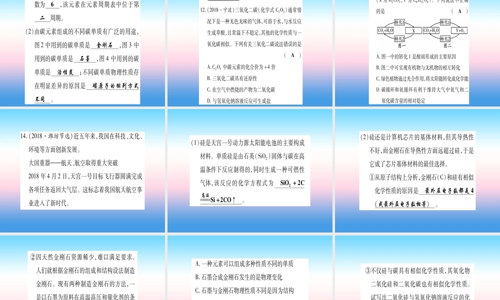 (湖北专版)中考化学总复习 第1部分 教材系统复习 九上 第6单元 碳和碳的氧化物习题课件1 课件