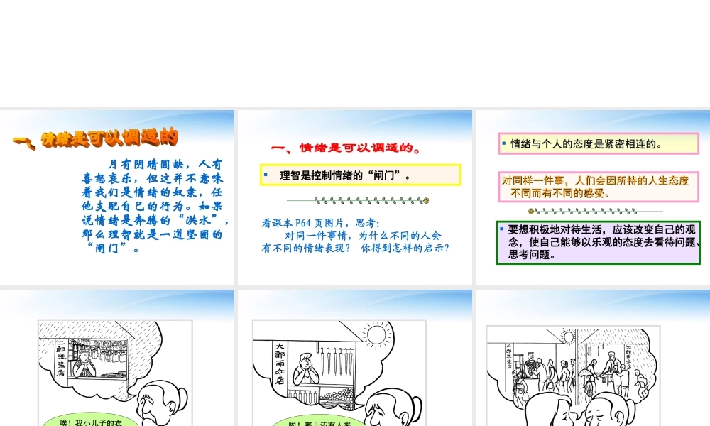 七年级政治 62(学会控制情绪)课件