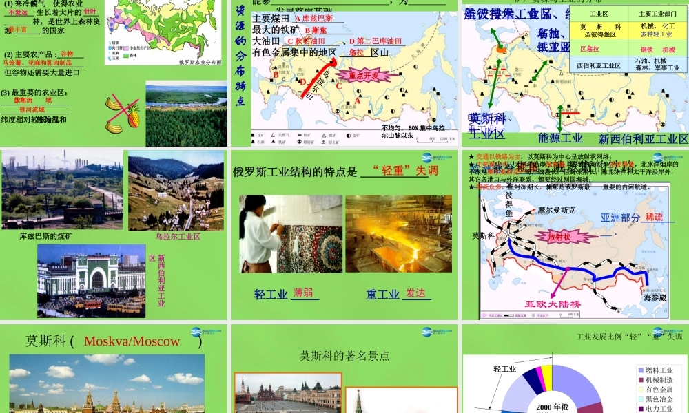 七年级地理下册 第八章 第三节 横跨亚欧大陆的国家—俄罗斯课件 粤教版 课件