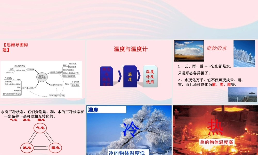 中考物理一轮复习 第十二章 温度与物态变化考点梳理课件 沪科版 课件