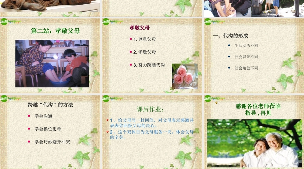 七年级思想品德下册 第二单元第五课感激父母课件 北师大版 课件