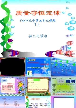 九年级化学课件质量守衡定律 苏教版 课件