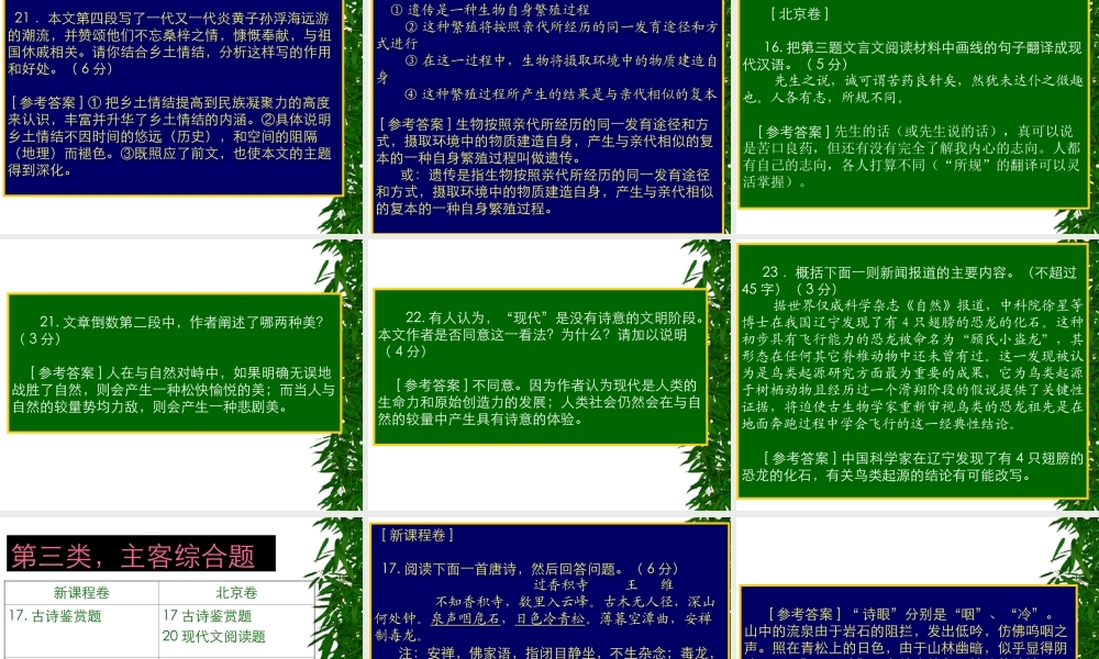 8探究式学习 高考语文冲刺分类复习课件全集下 新课标 人教版 高考语文冲刺分类复习课件全集下 新课标 人教版