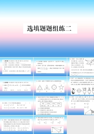 (云南专用)中考数学总复习 选填题题组练二课件