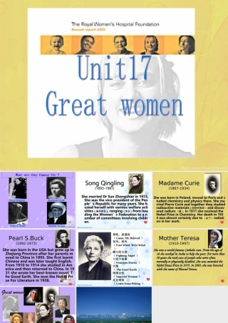 Unit17 Great women人教版0 课件