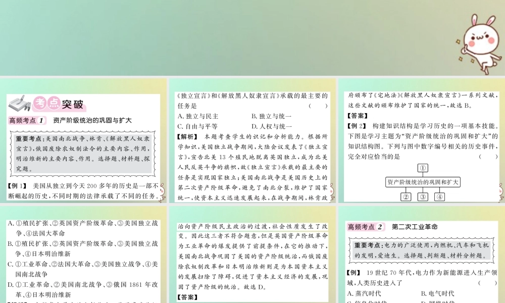 九年级历史上册 第六单元 资本主义制度的扩张和第二次工业革命单元综述课件 岳麓版 课件