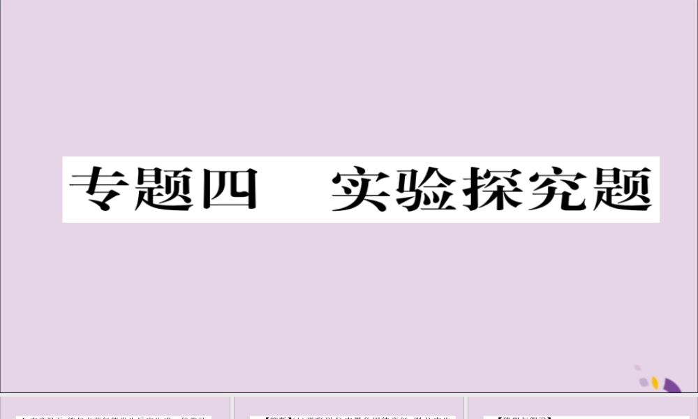 (遵义专版)中考化学总复习 第2编 重点题型突破篇 专题4 实验探究题(精练)课件