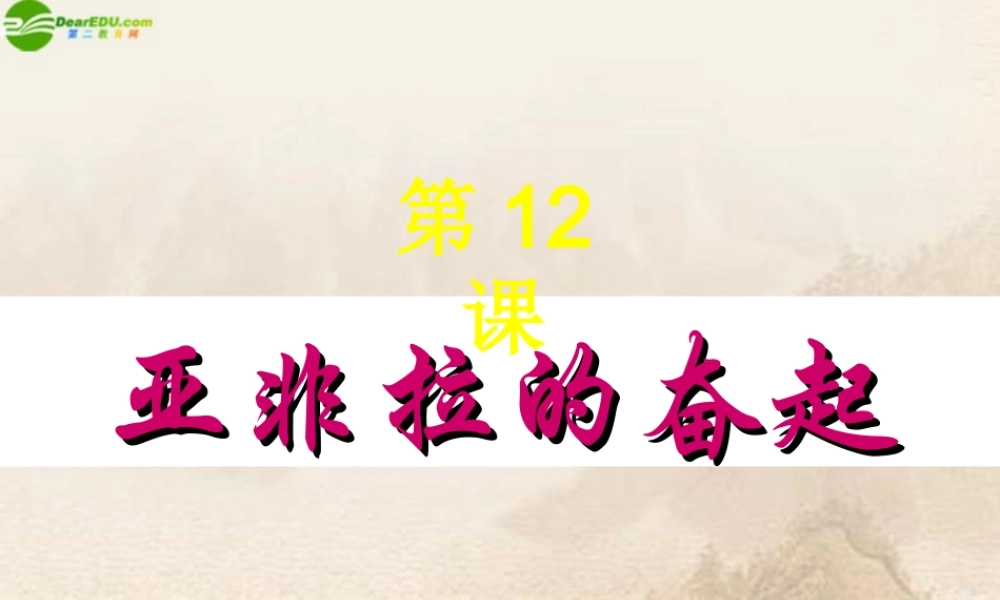 九年级历史下册 第12课亚非拉的奋起课件 人教新课标版 课件